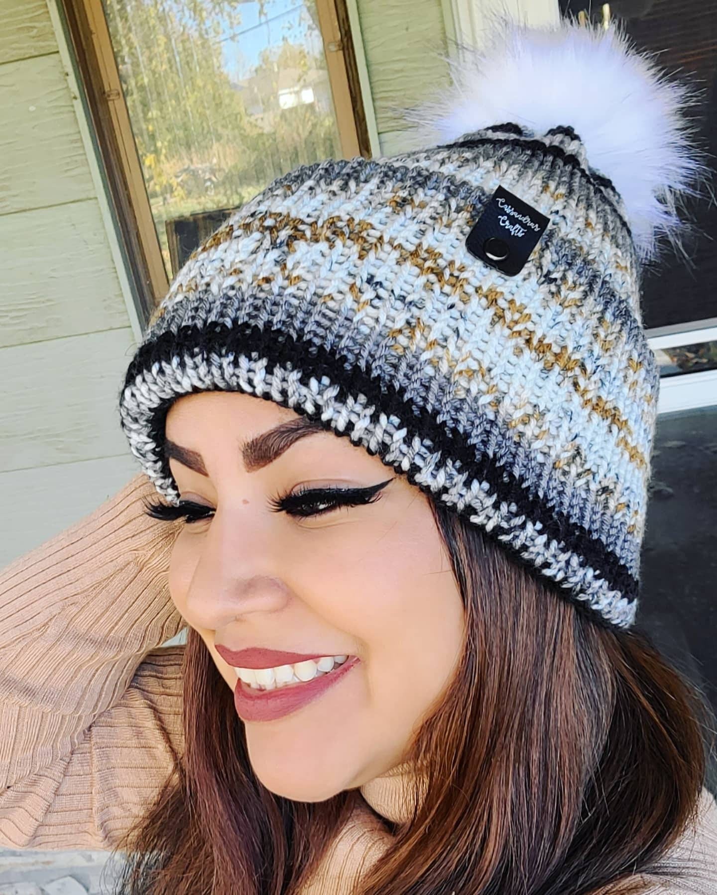 Knit Marbled Beanie: Acrylic Yarn