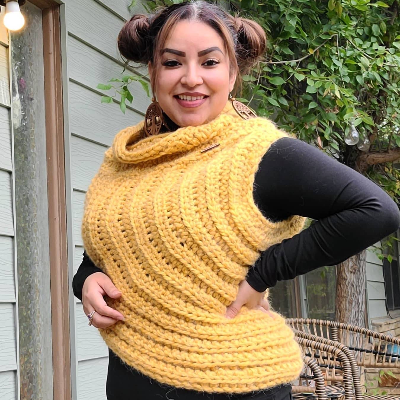 Crochet Pullover Vest: Alpaca Blend, Large to Extra Large