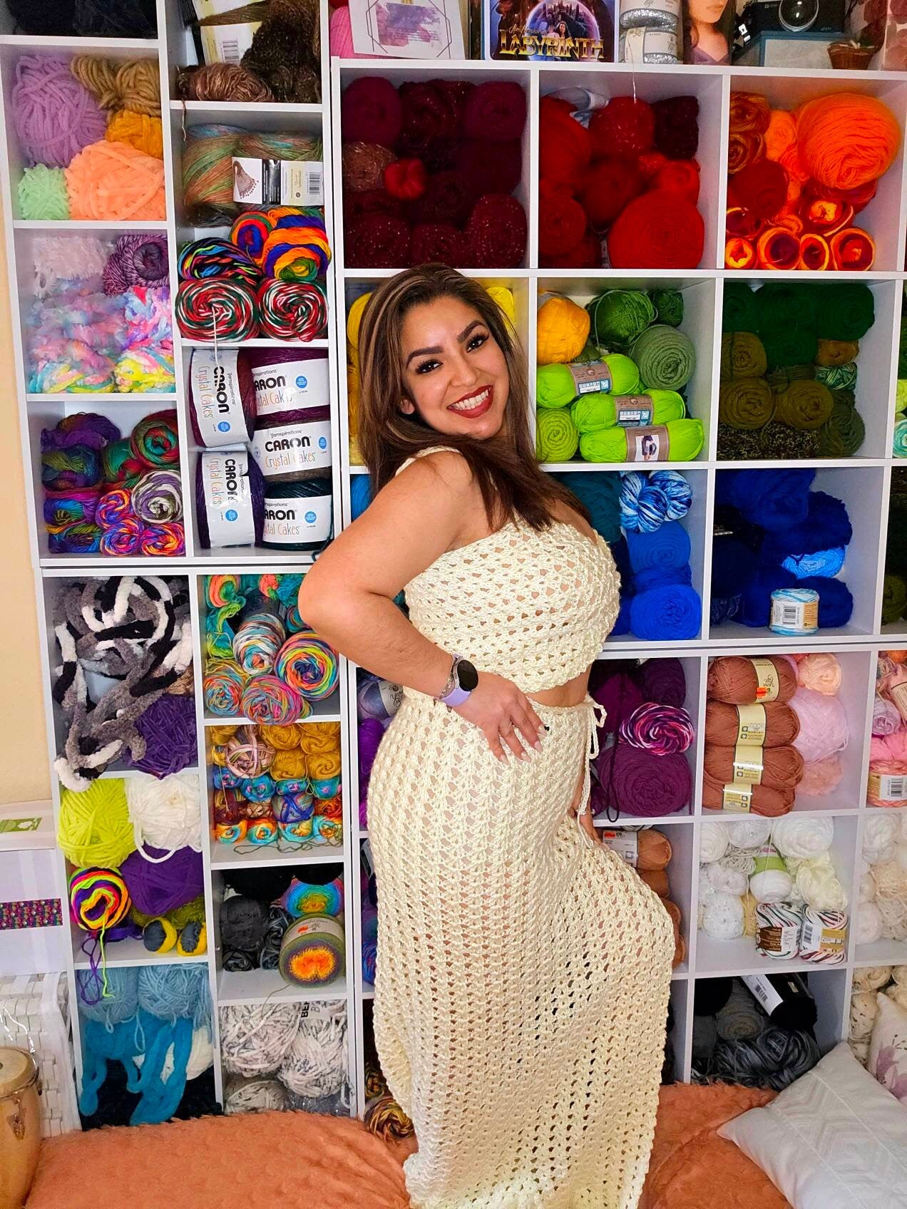 Crochet Crop Top and Skirt Set, Shell Stitch, Extra Large