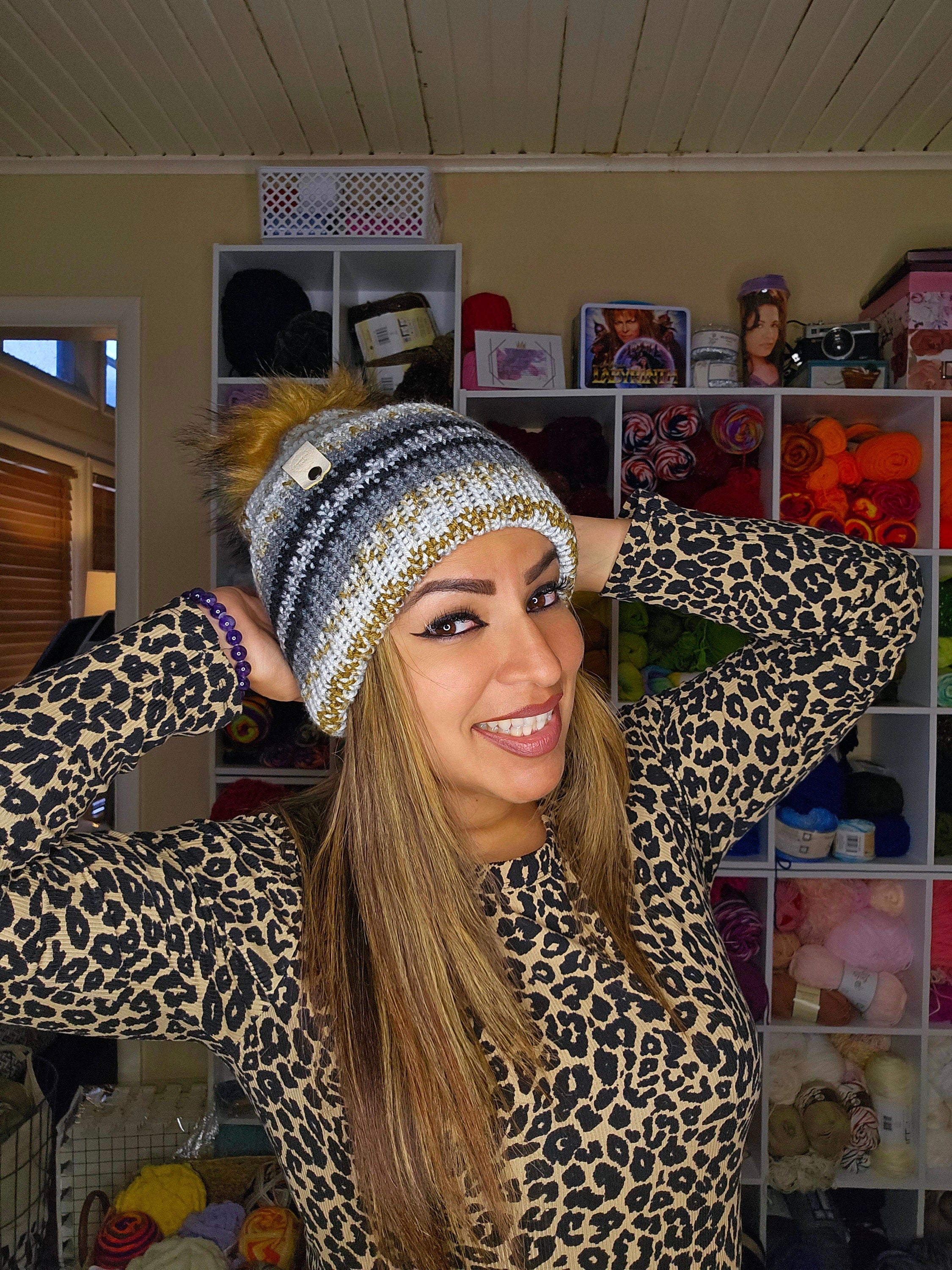 Knit Marbled Beanie: Acrylic Yarn