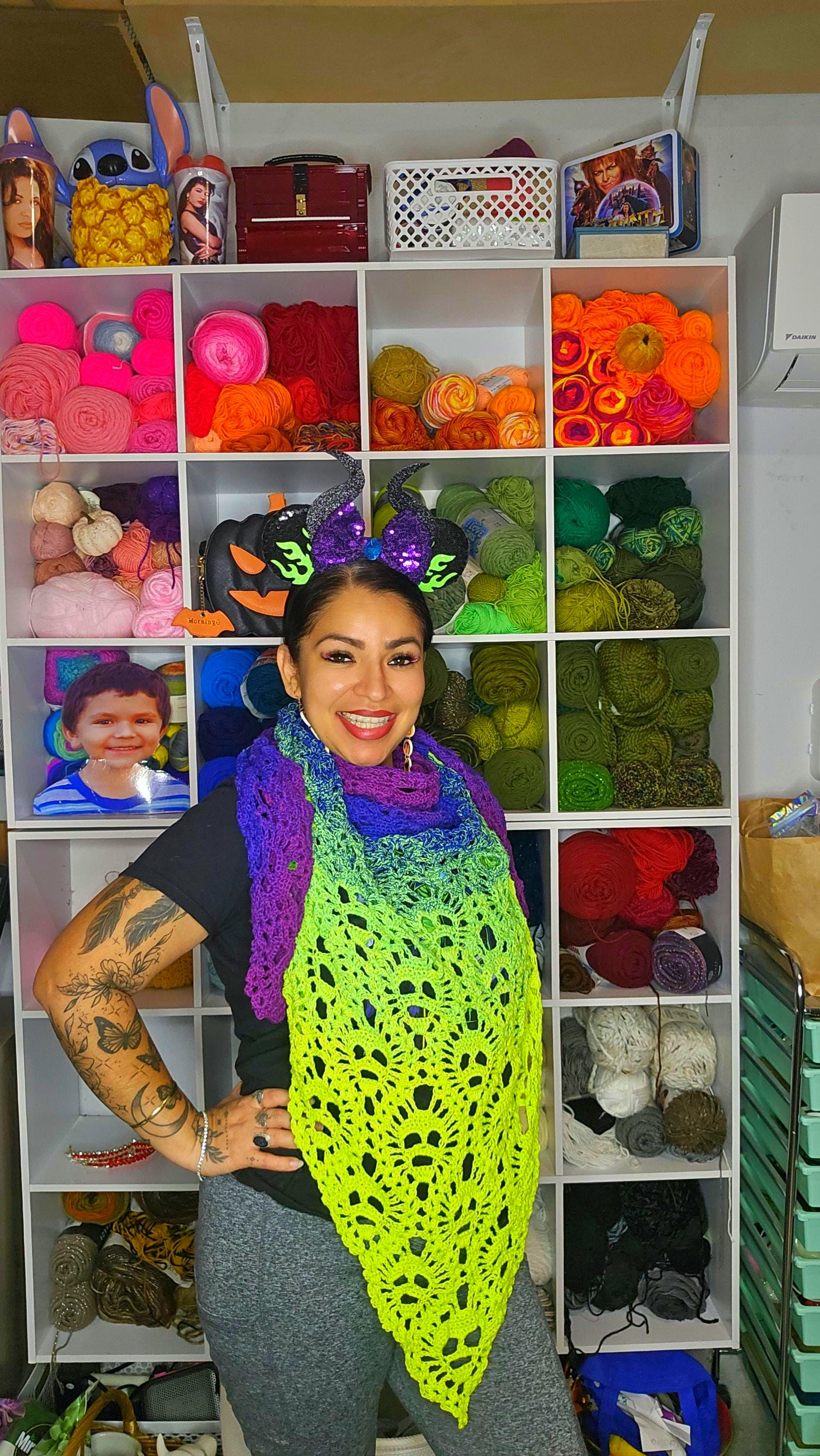 Crochet Maleficent Inspired Lost Souls Shawl - Lacy Acrylic Wrap