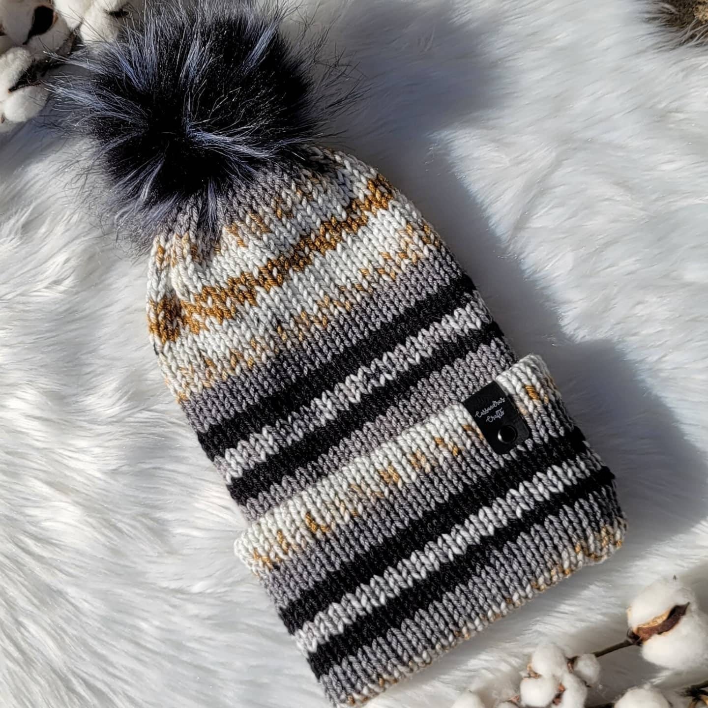 Knit Marbled Beanie: Acrylic Yarn