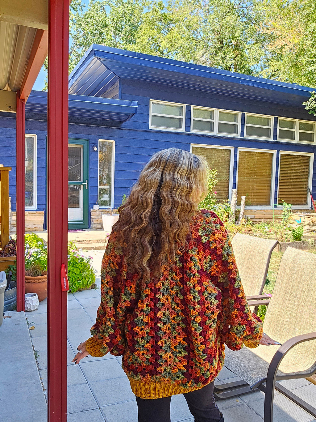 Oversized Fall Cardigan: Multi-Color Acrylic Jacket