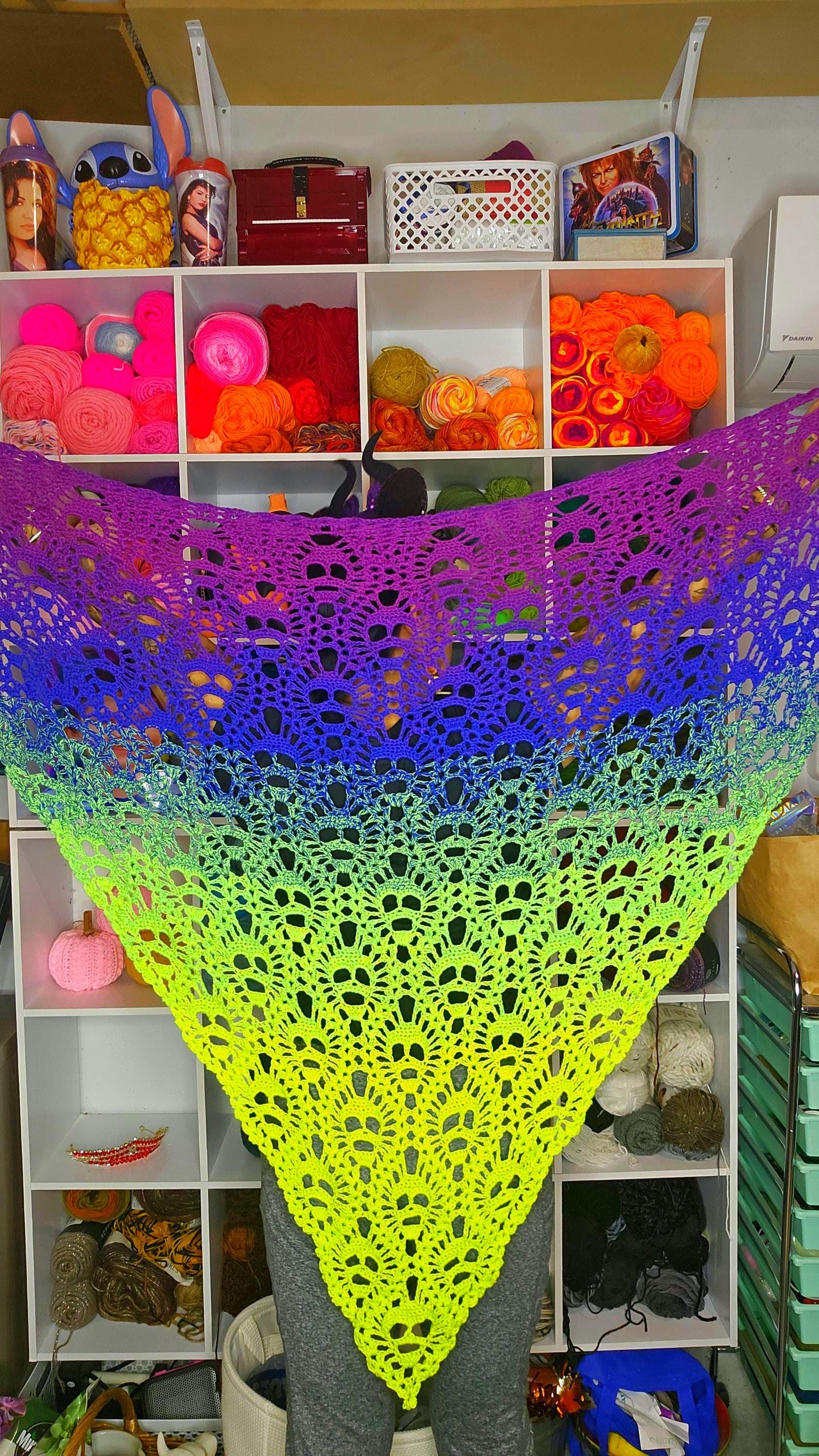 Crochet Maleficent Inspired Lost Souls Shawl - Lacy Acrylic Wrap