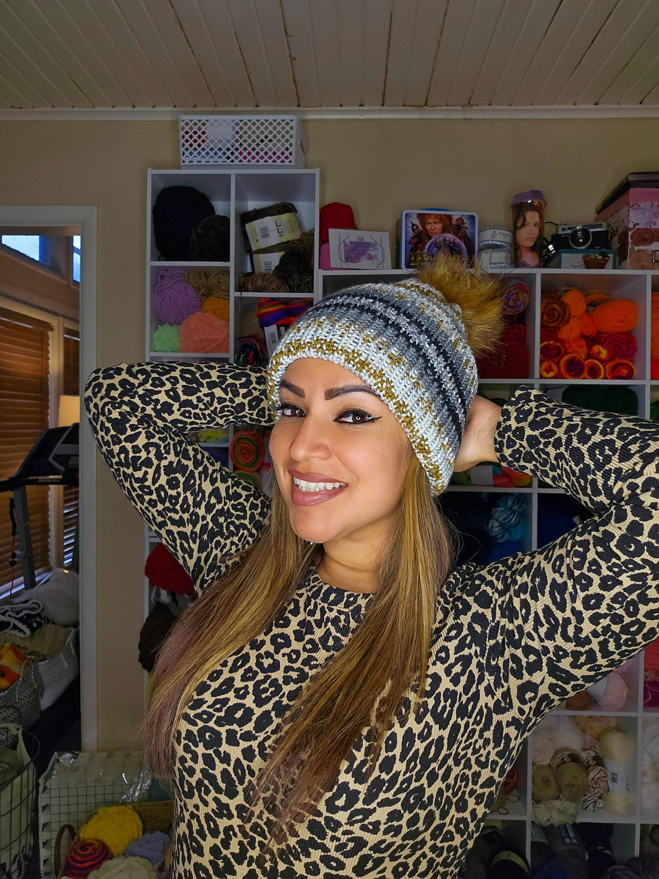 Knit Marbled Beanie: Acrylic Yarn