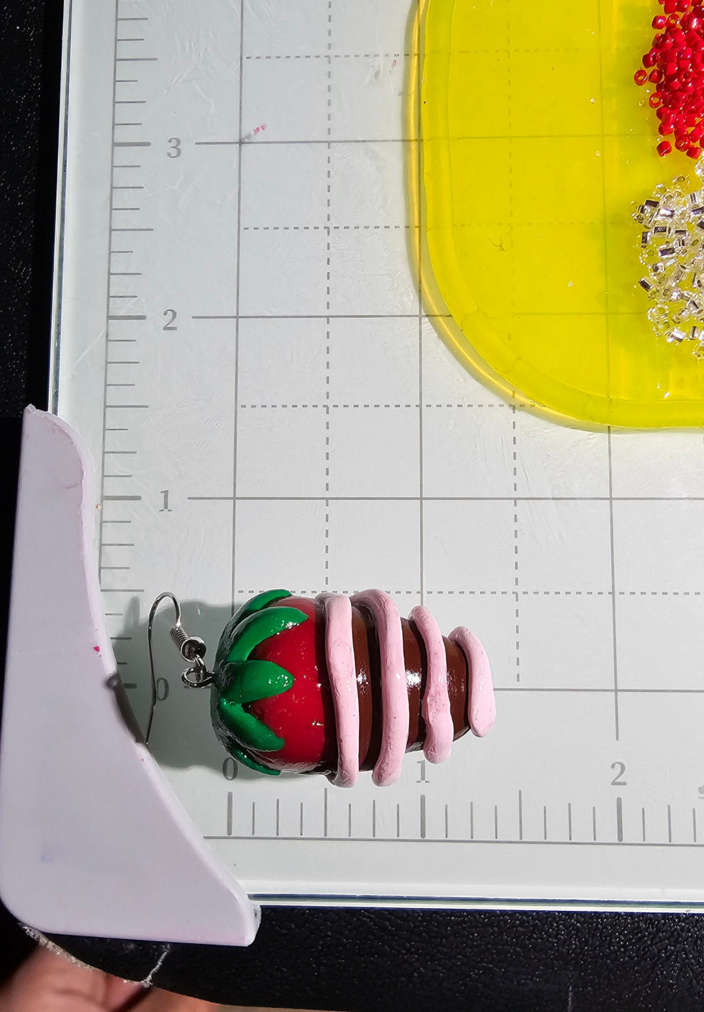 Polymer Clay Valentine's Day Chocolate Covered Strawberry Earrings