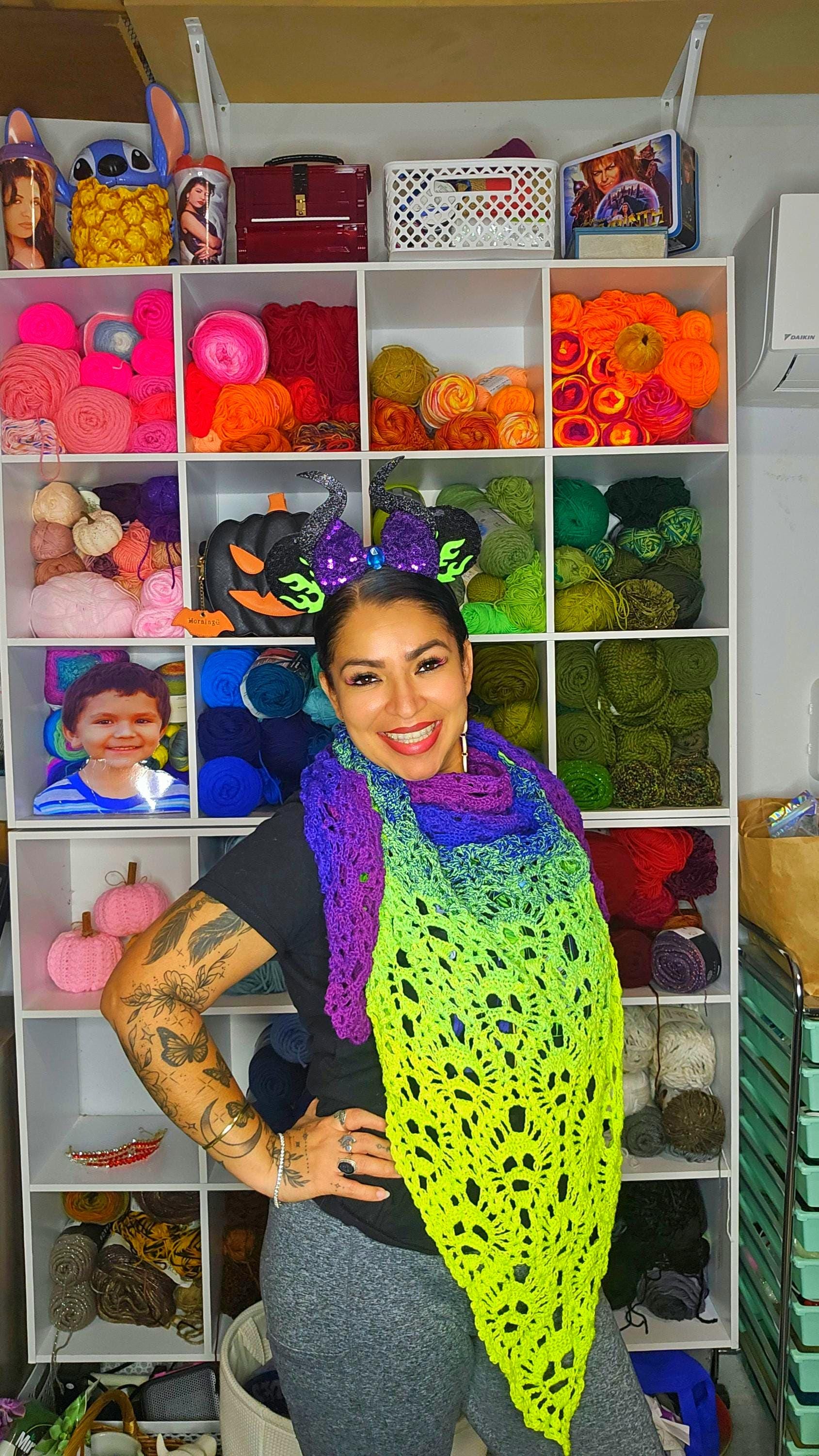 Crochet Maleficent Inspired Lost Souls Shawl - Lacy Acrylic Wrap