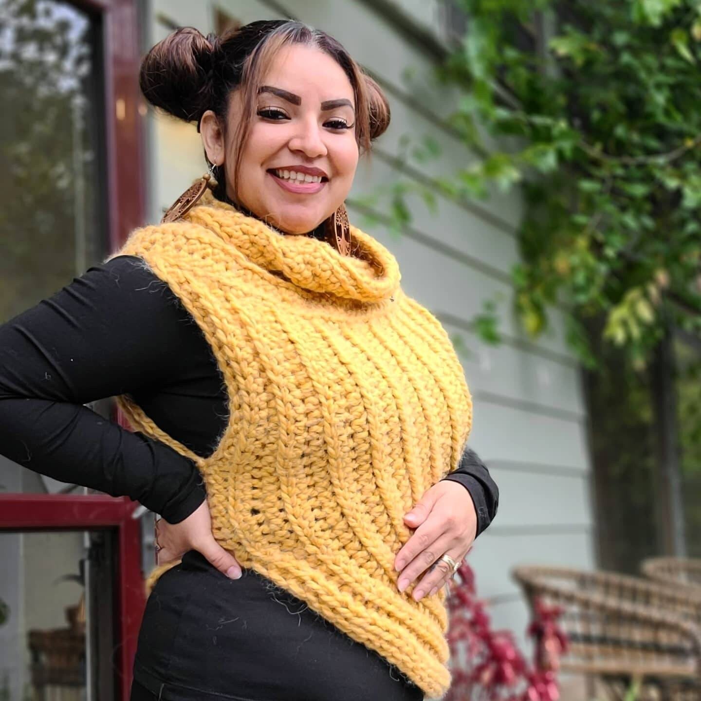 Crochet Pullover Vest: Alpaca Blend, Large to Extra Large
