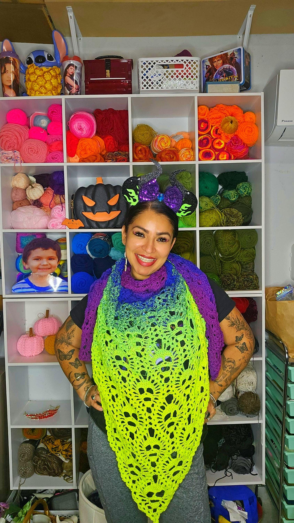 Crochet Maleficent Inspired Lost Souls Shawl - Lacy Acrylic Wrap