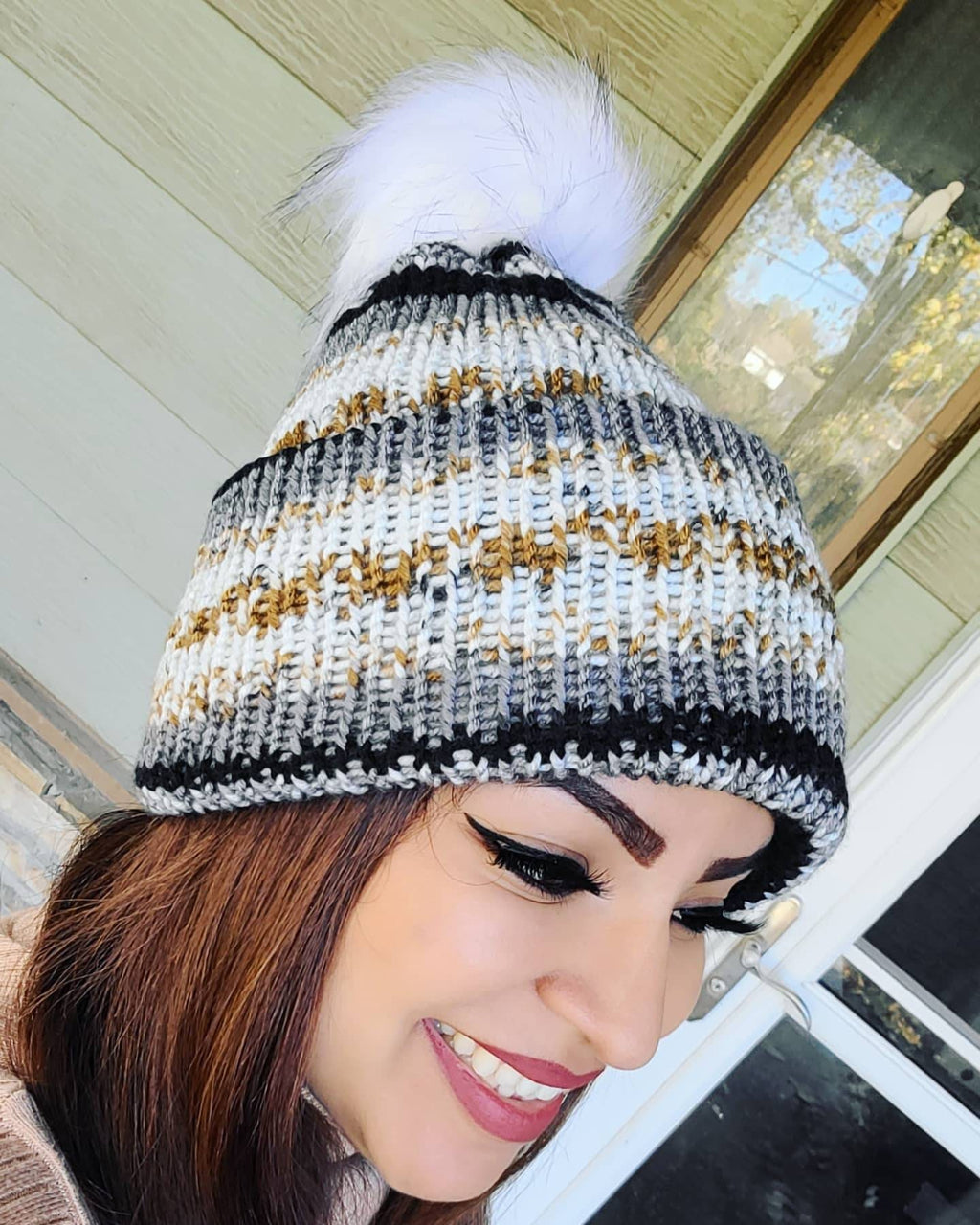 Knit Marbled Beanie: Acrylic Yarn