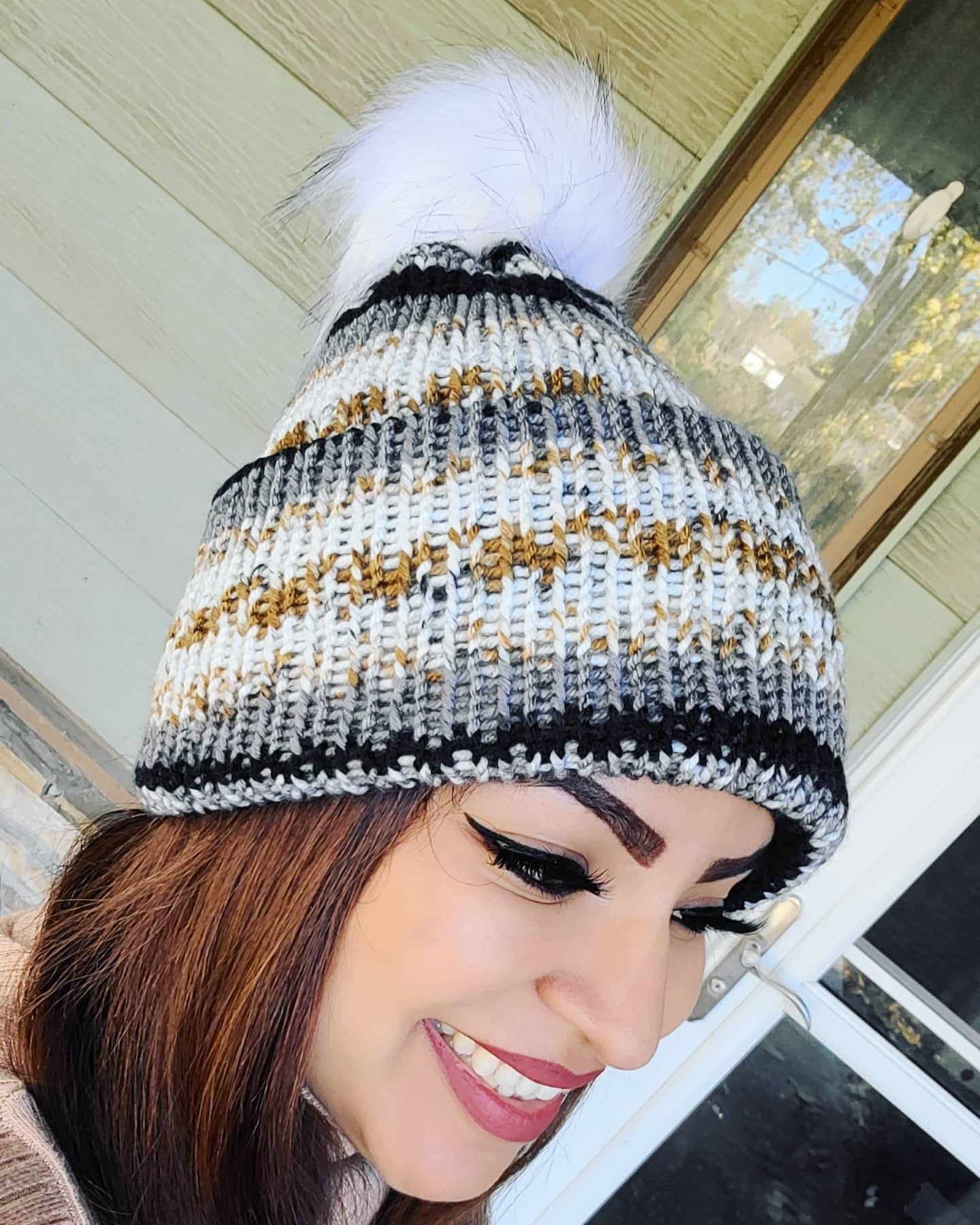 Knit Marbled Beanie: Acrylic Yarn