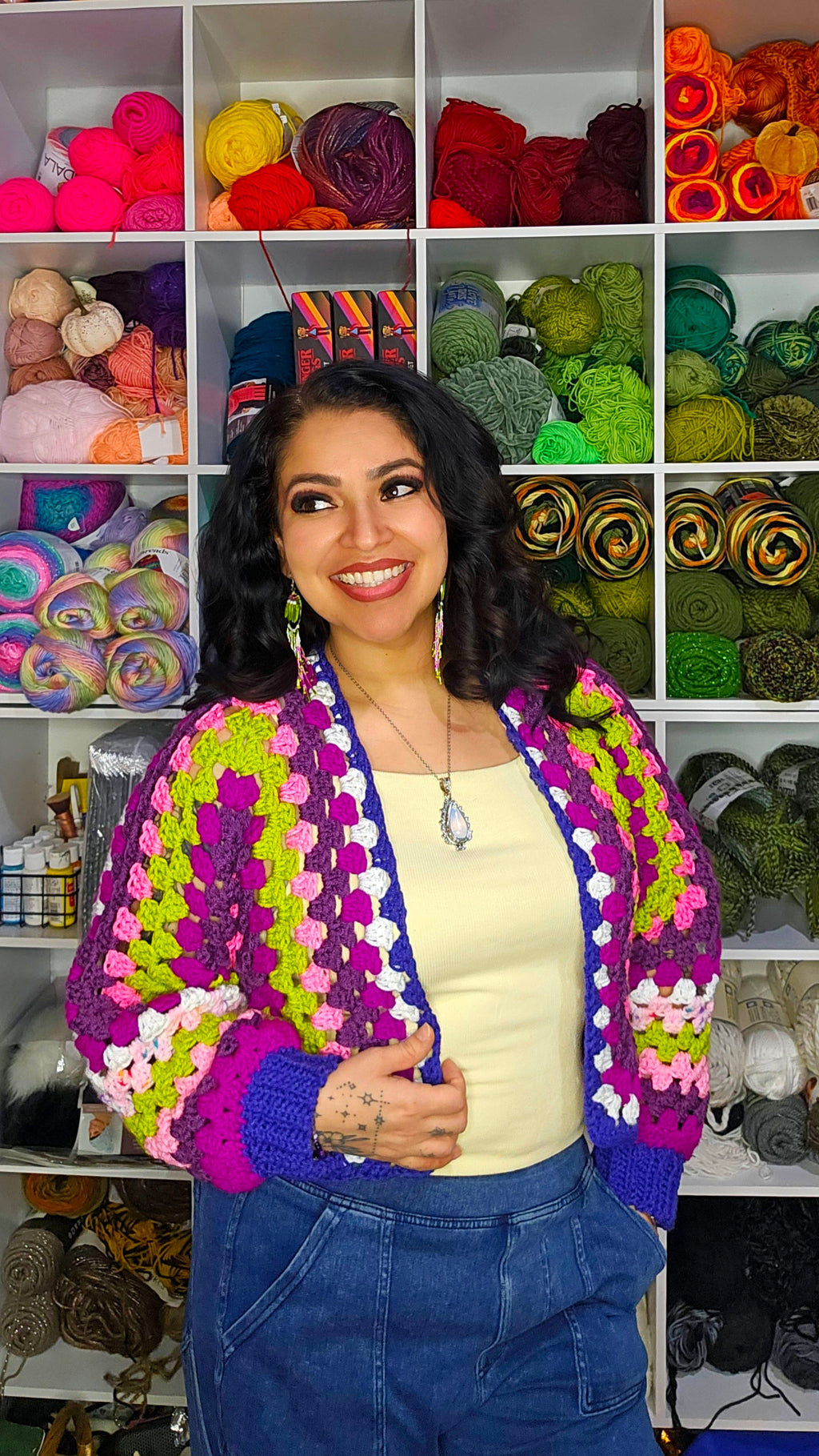 Spring Flowers Bolero Crochet Mini Jacket