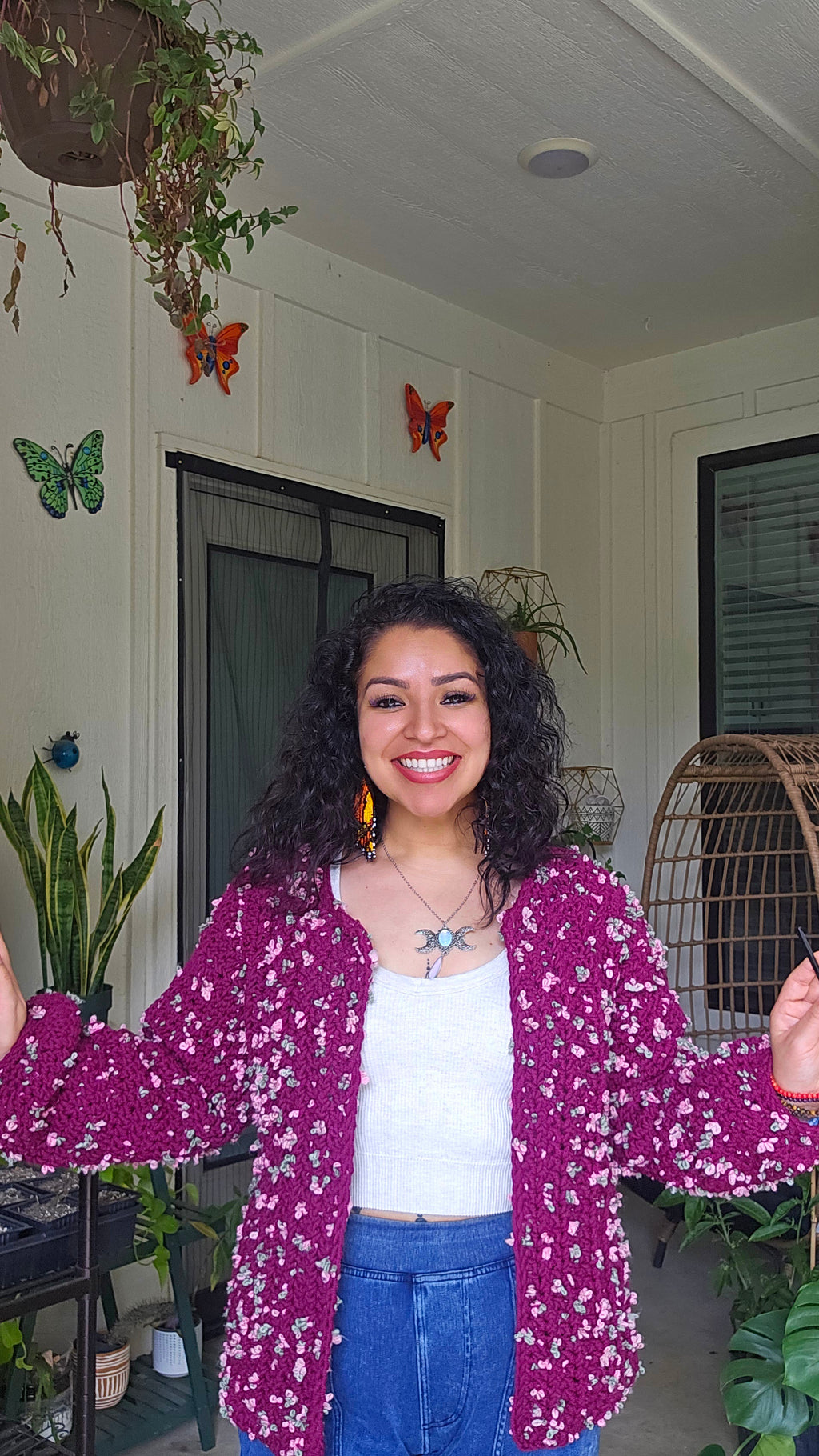 Rosy Crochet Cardigan