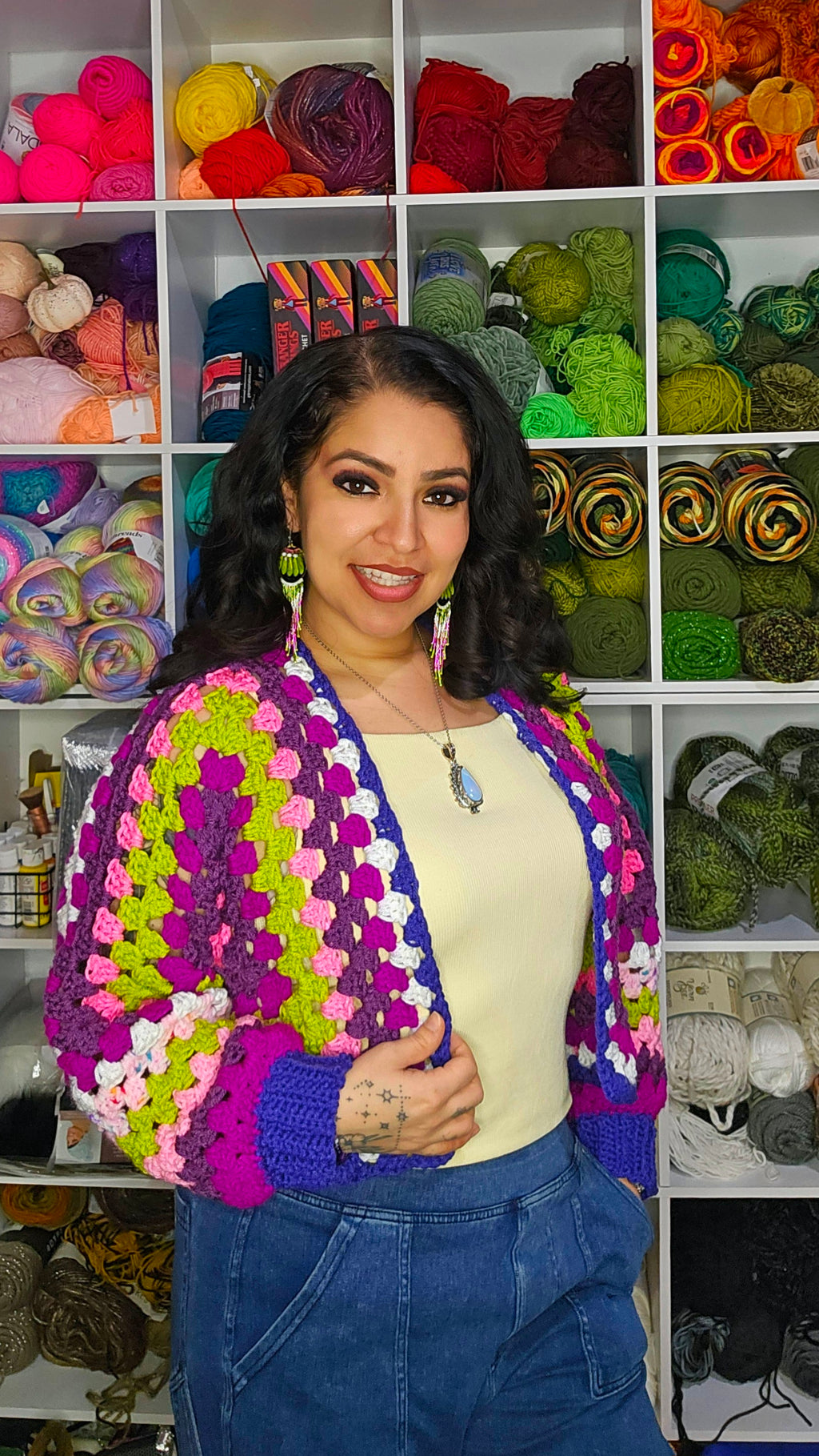 Spring Flowers Bolero Crochet Mini Jacket