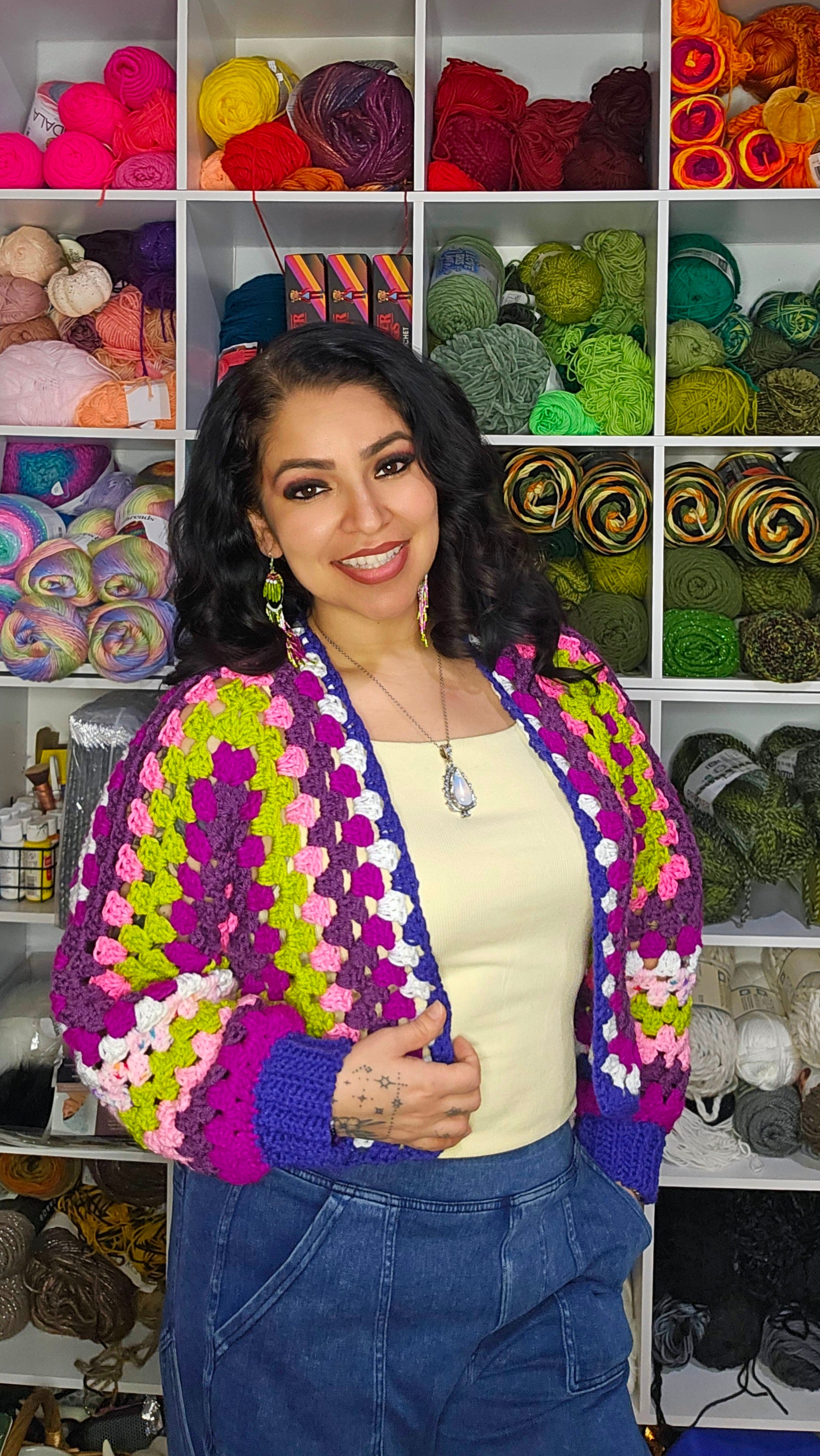 Spring Flowers Bolero Crochet Mini Jacket