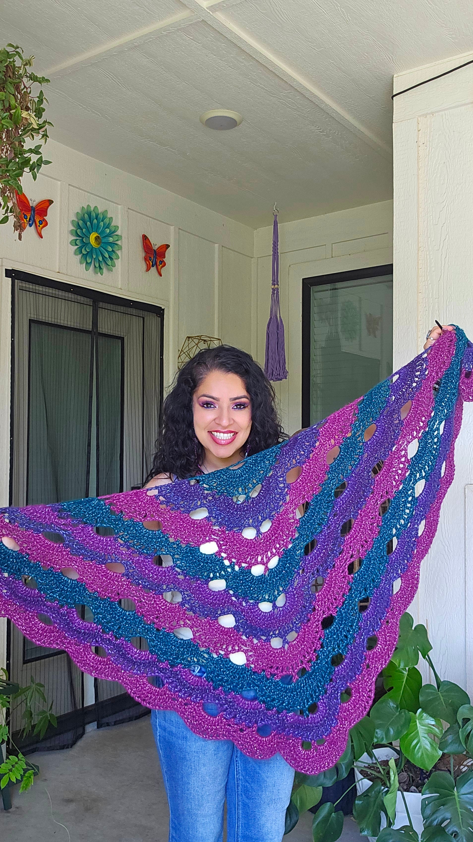 Purple Moonflower Shawl