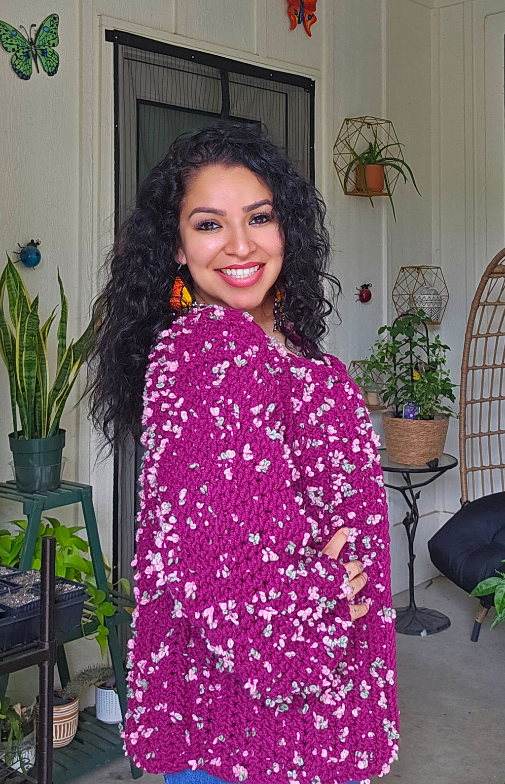 Rosy Crochet Cardigan
