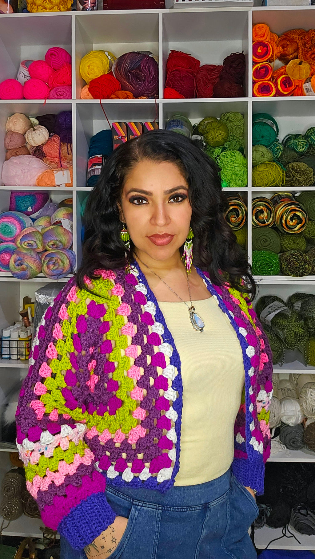 Spring Flowers Bolero Crochet Mini Jacket