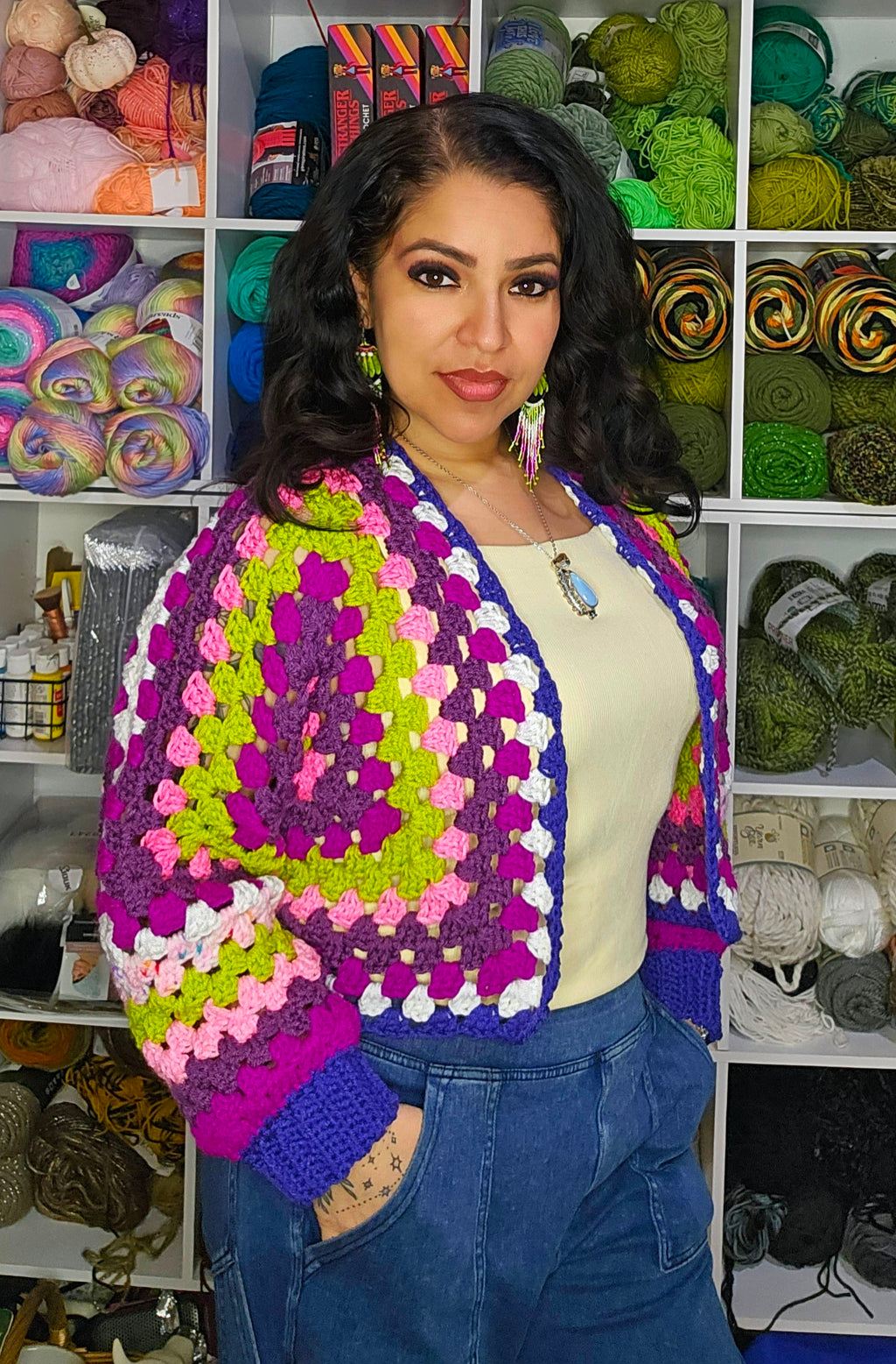 Spring Flowers Bolero Crochet Mini Jacket