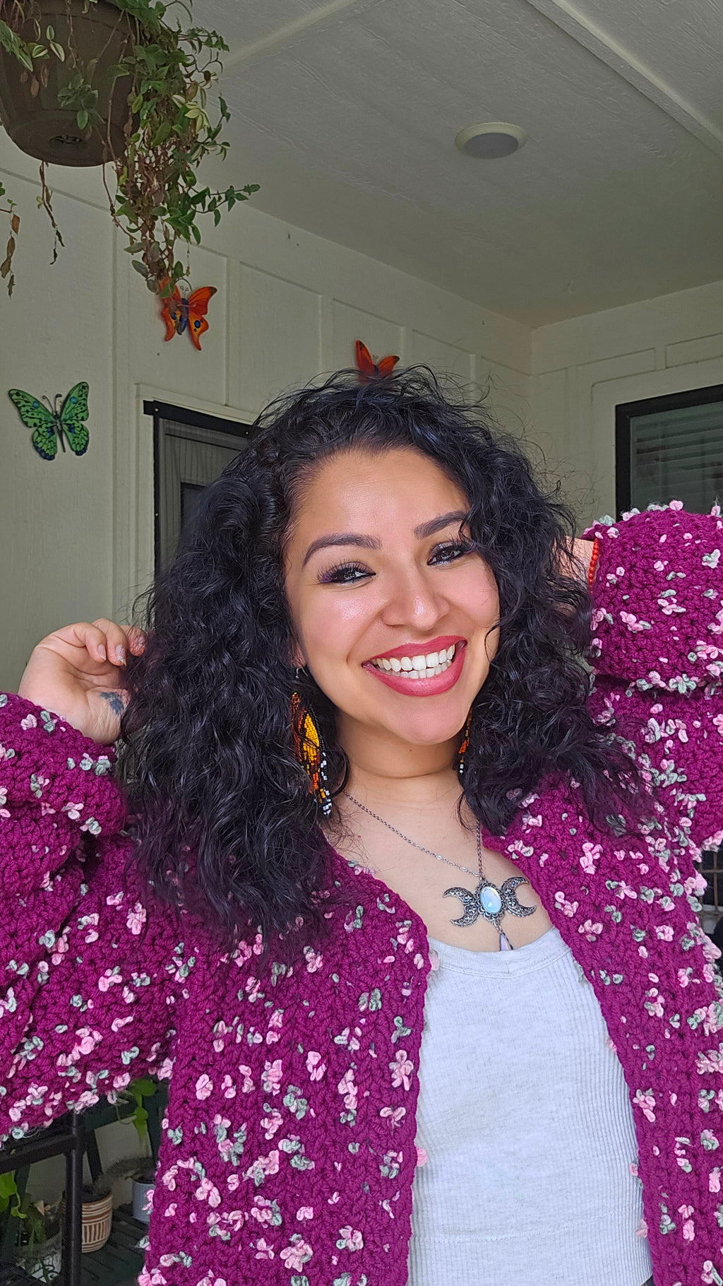 Rosy Crochet Cardigan
