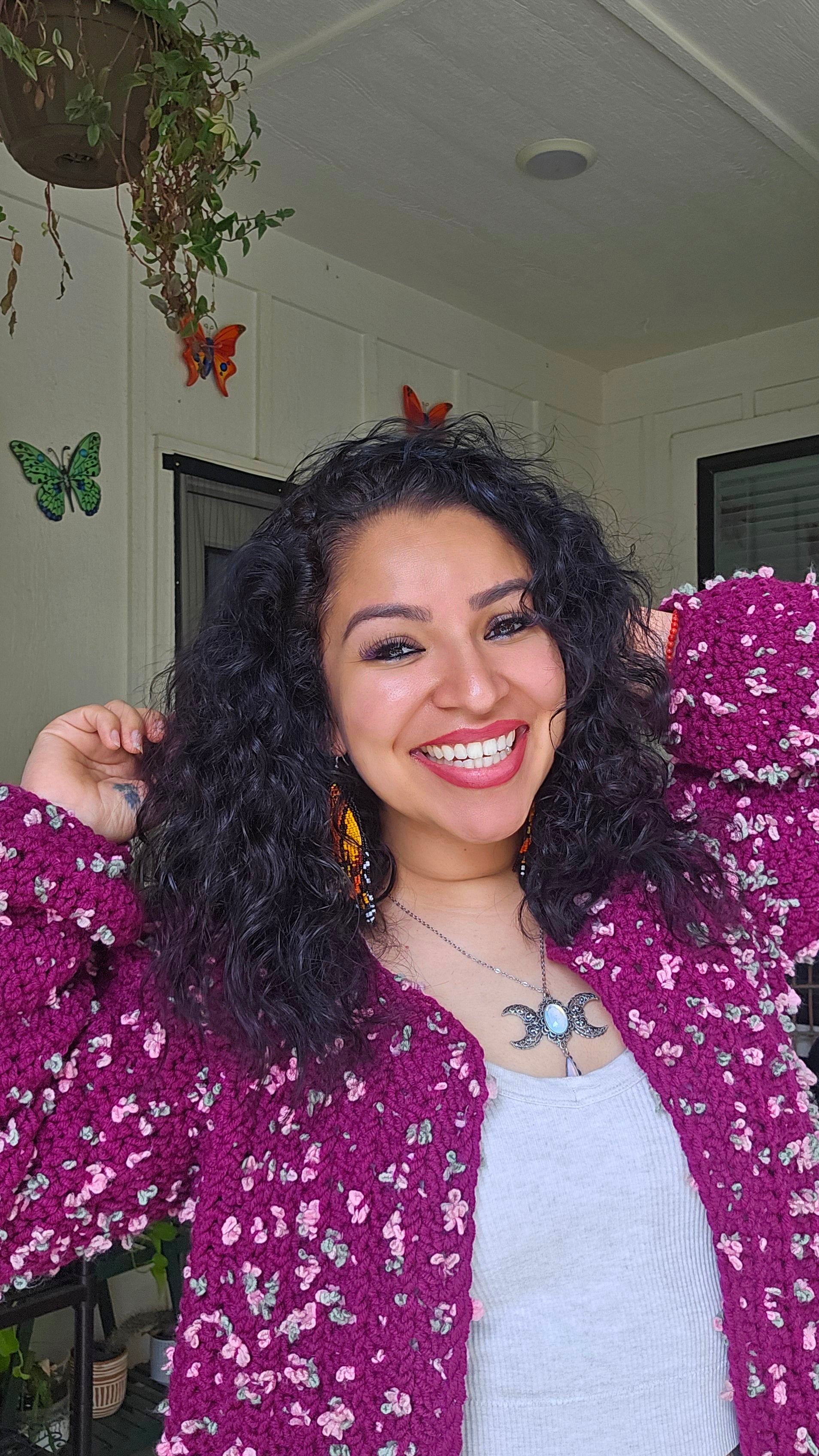 Rosy Crochet Cardigan